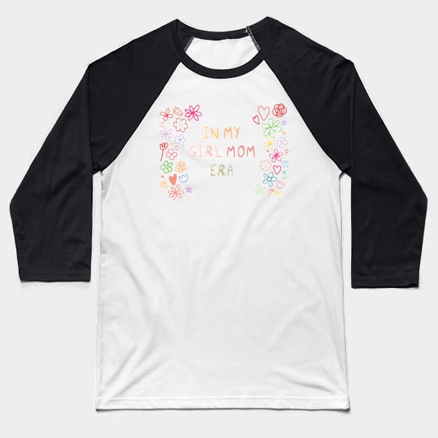 In My Girl Mom Era Back Print Gender Reveal Future Mom Baseball T-Shirt by Grapejuice Studio